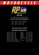 Load image into Gallery viewer, RP159 Race Performance Motorcycle Oil Filter Cross Reference Chart