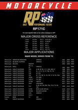 Load image into Gallery viewer, RP171C Race Performance Motorcycle Oil Filter Cross Reference Chart