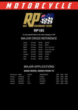 Load image into Gallery viewer, RP185 Race Performance Motorcycle Oil Filter Cross Reference Chart