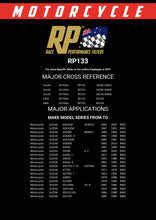 Load image into Gallery viewer, RP133 Race Performance Motorcycle Oil Filter Cross Reference Chart

