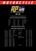 Load image into Gallery viewer, RP145 Race Performance Motorcycle Oil Filter Cross Reference Chart

