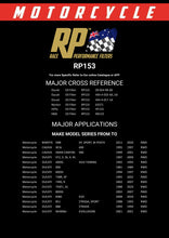 Load image into Gallery viewer, RP153 Race Performance Motorcycle Oil Filter Cross Reference Chart
