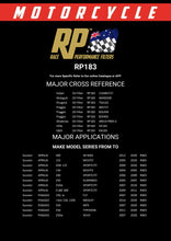 Load image into Gallery viewer, RP183 Race Performance Motorcycle Oil Filter Cross Reference Chart
