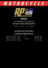 Load image into Gallery viewer, RP554 Race Performance Motorcycle Oil Filter Cross Reference Chart
