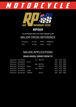 Load image into Gallery viewer, RP569 Race Performance Motorcycle Oil Filter Cross Reference Chart
