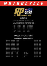 Load image into Gallery viewer, RP655 Race Performance Motorcycle Oil Filter Cross Reference Chart
